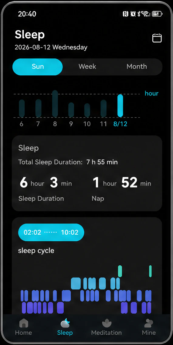Supplied KR31 app sleep overview